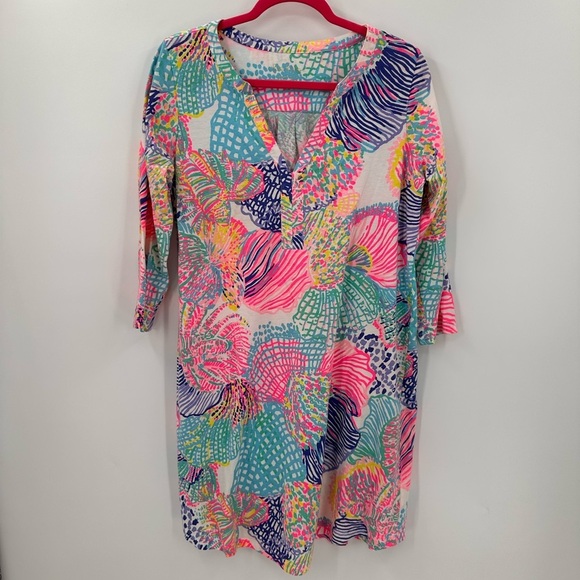 Lilly Pulitzer Ali Roar Of The Seas Pima Cotton Dress Large - Picture 2 of 5